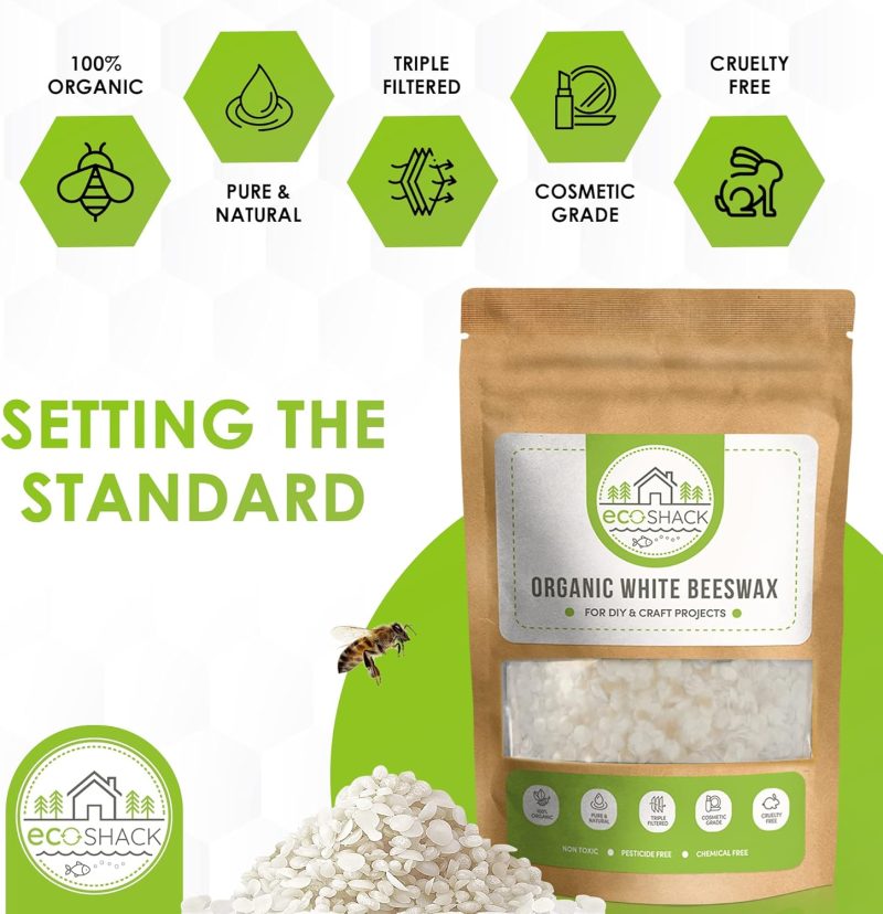 Organic White Beeswax Pellets 500g | Cosmetic Grade Pure Natural Wax for DIY / MINIMUM ORDER 50 PACKS