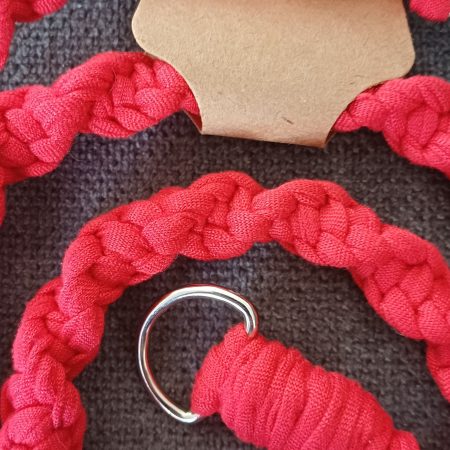 Handmade Macrame Twist Lanyard Keyring – Red