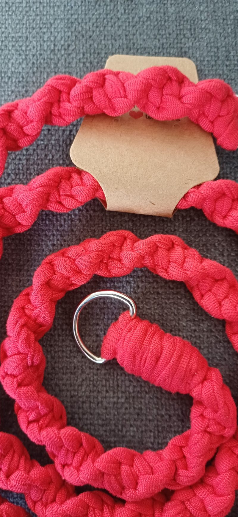 Handmade Macrame Twist Lanyard Keyring – Red
