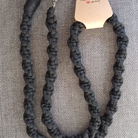 Handmade Macrame Twist Lanyard Keyring – Black