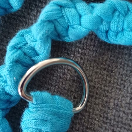 Handmade Macrame Twist Lanyard Keyring – Turquoise with Beads