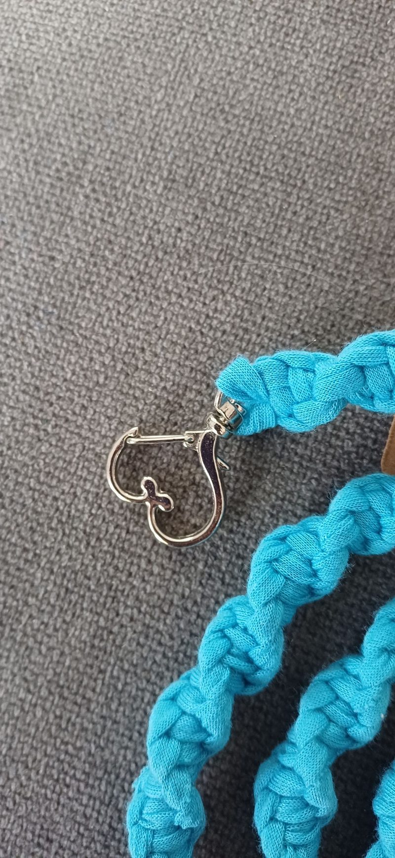 Handmade Macrame Twist Lanyard Keyring – Turquoise with Beads