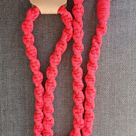Handmade Macrame Twist Lanyard Keyring – Red