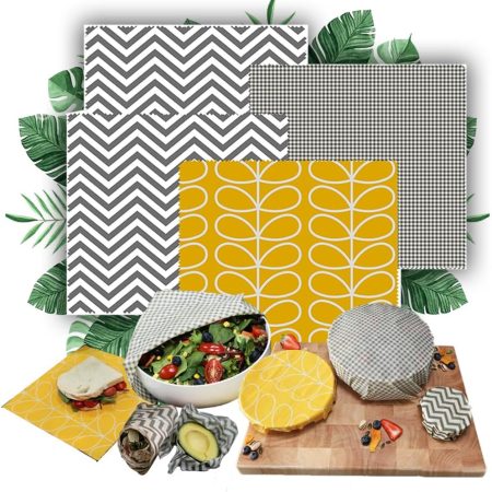 Beeswax Reusable Food Wrap Paper Eco Friendly 4 Pack / MINIMUM ORDER 50 PACKS