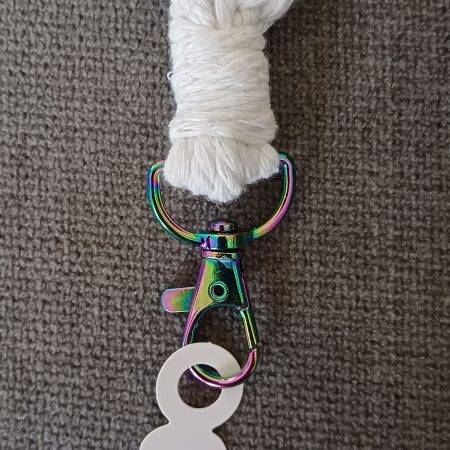 White Twist Knot Macrame Beaded Wristlet