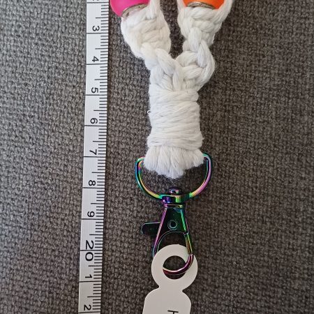 White Twist Knot Macrame Beaded Wristlet