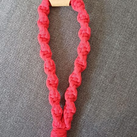 Red Stretchy Twist Knot Macrame Keyring Wristlet