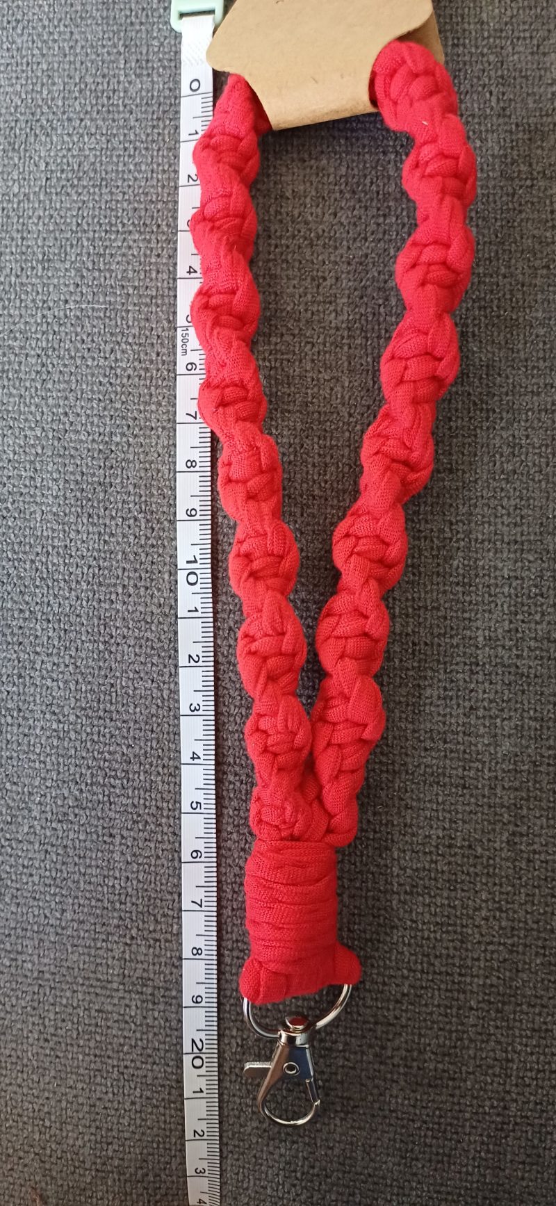 Red Stretchy Twist Knot Macrame Keyring Wristlet