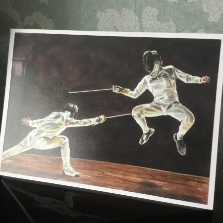 Fencing Watercolour Art Card