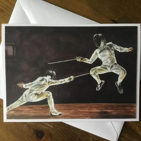 Fencing Watercolour Art Card