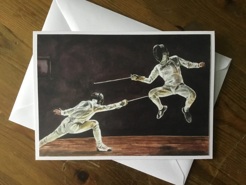 Fencing Watercolour Art Card