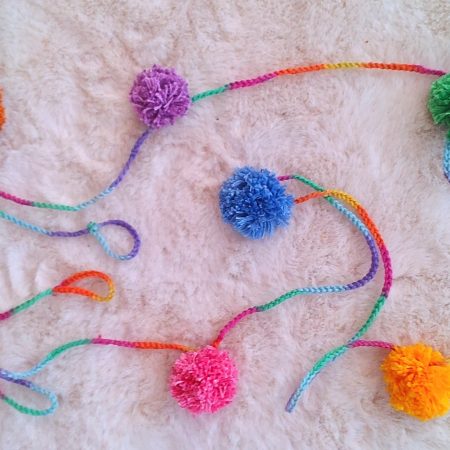 Multi Colour Thread Pompom Garland 2 metres long