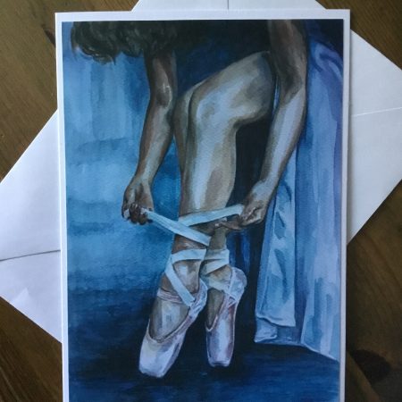 Ballet Dancer Watercolour Art Card