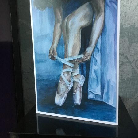 Ballet Dancer Watercolour Art Card