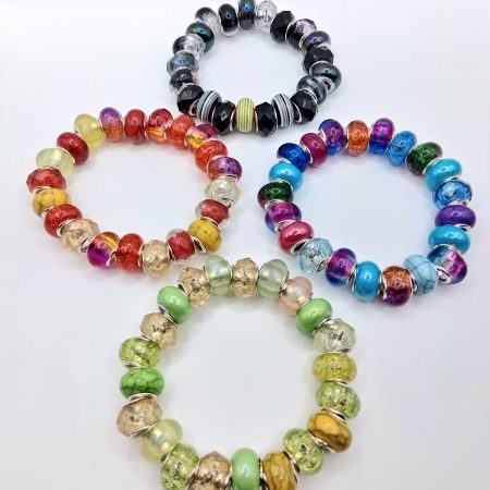 Handmade Multi-coloured Rondelle Bead Bracelet Collection