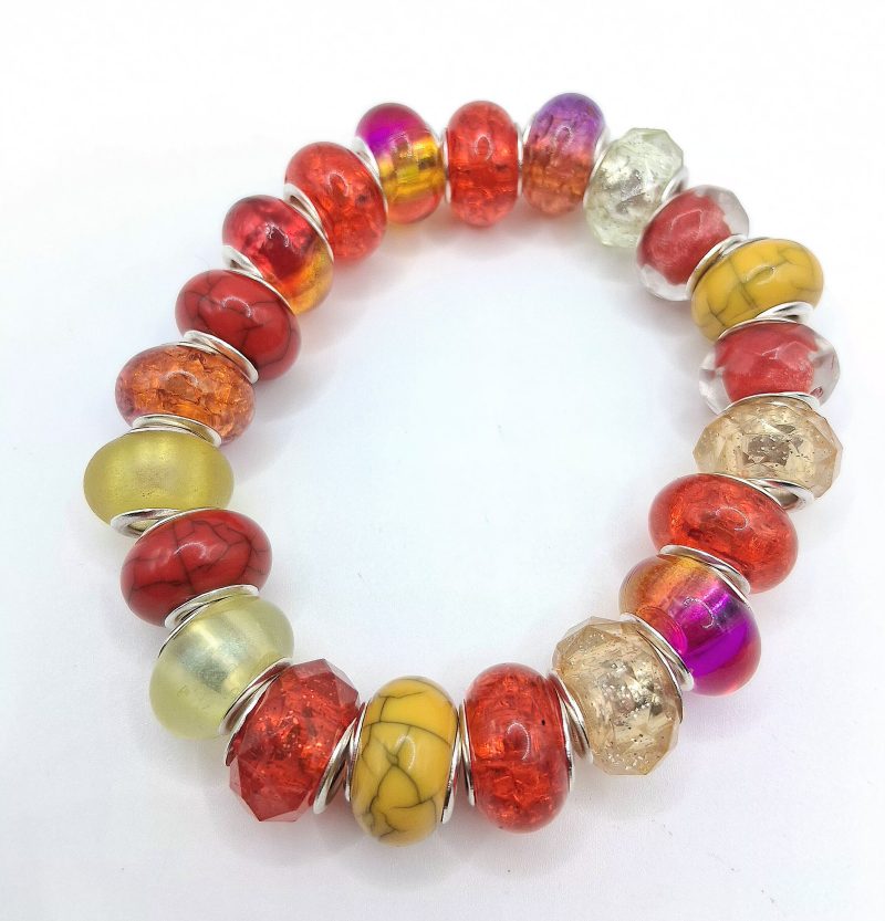 Handmade Multi-coloured Rondelle Bead Bracelet Collection