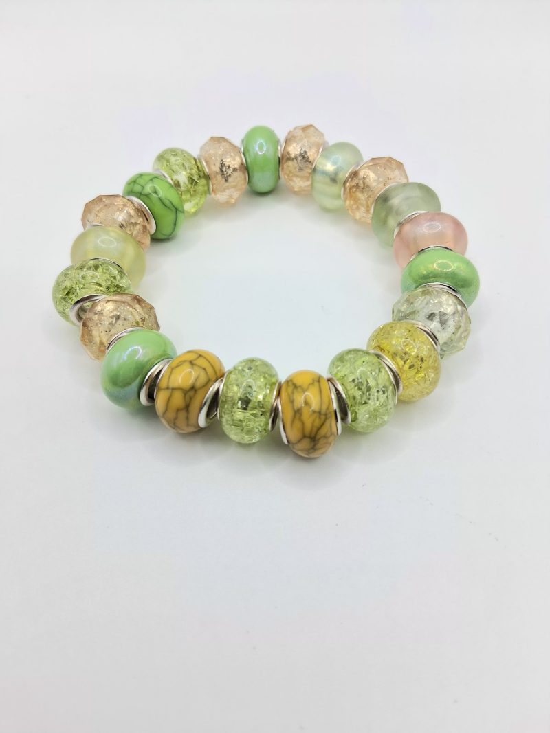 Handmade Multi-coloured Rondelle Bead Bracelet Collection
