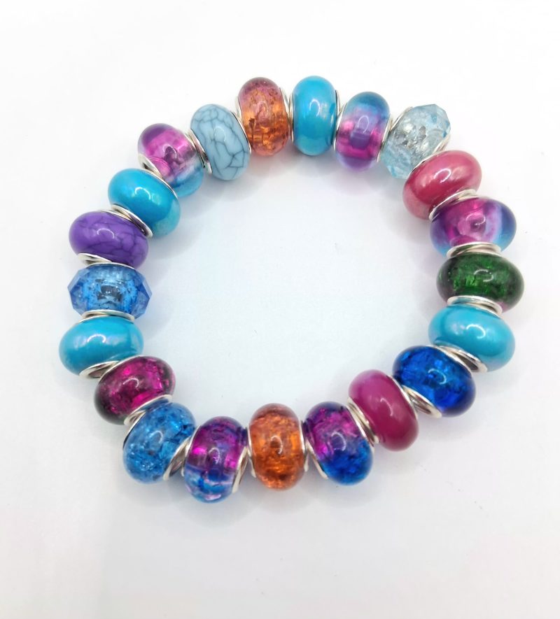 Handmade Multi-coloured Rondelle Bead Bracelet Collection