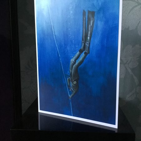 Scuba Diving Watercolour Art Card