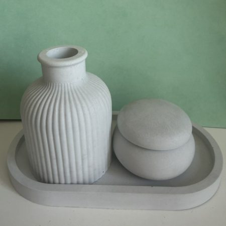Trinket tray, vase and Lidded pot