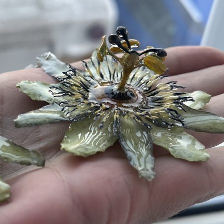 Real Passion Flower Resin Earrings | Handmade Botanical Nature Jewelry