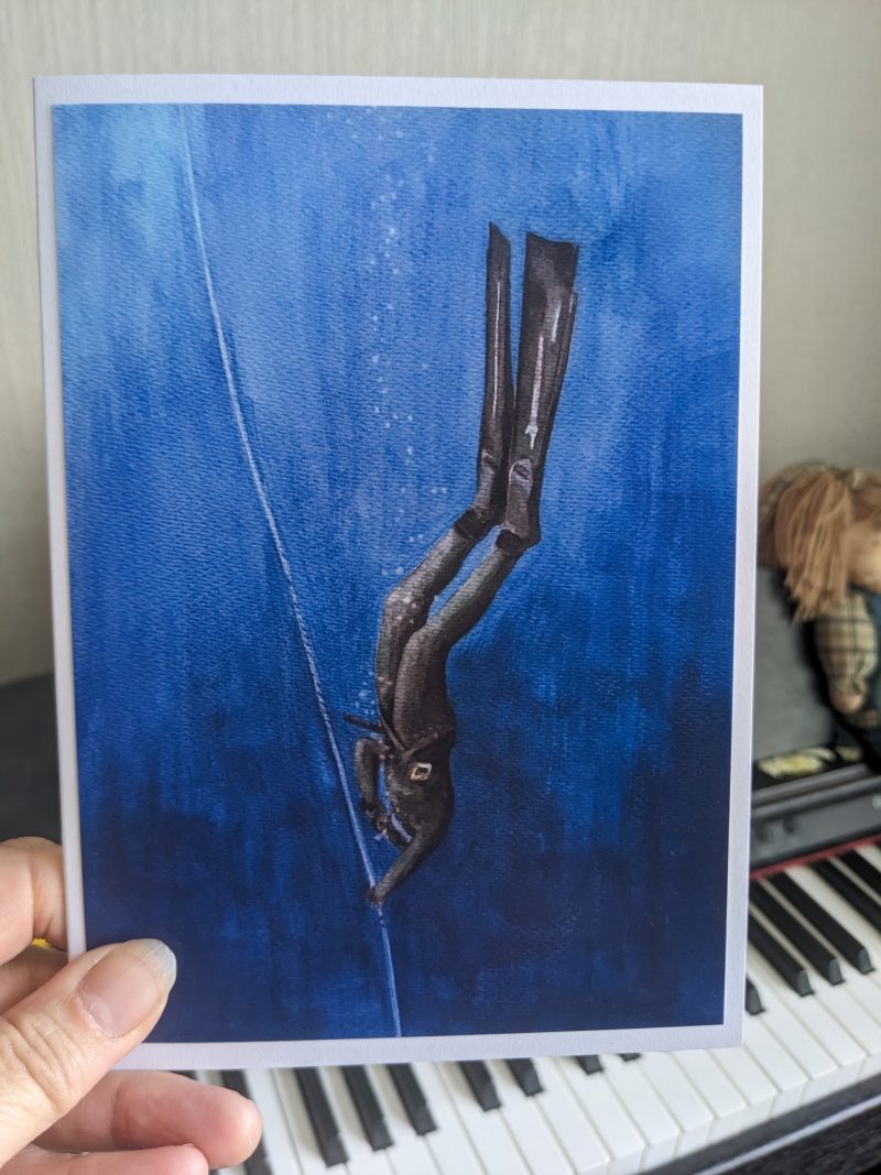 Scuba Diving Watercolour Art Card