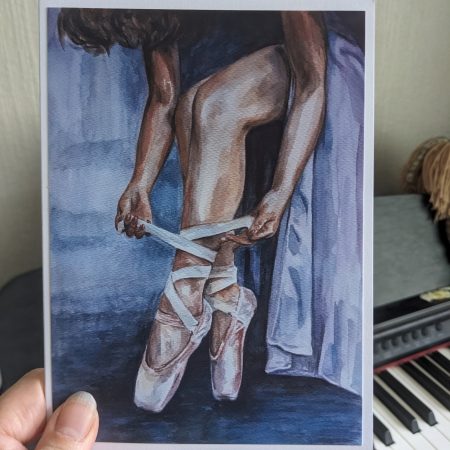 Ballet Dancer Watercolour Art Card