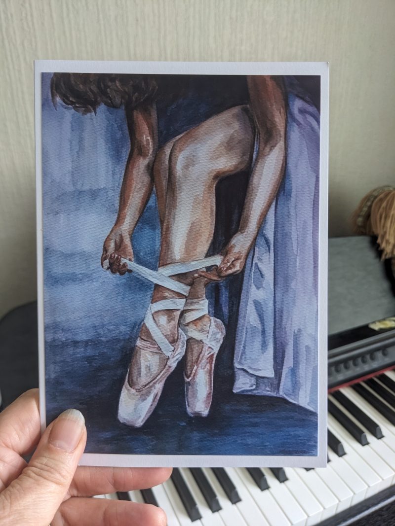 Ballet Dancer Watercolour Art Card