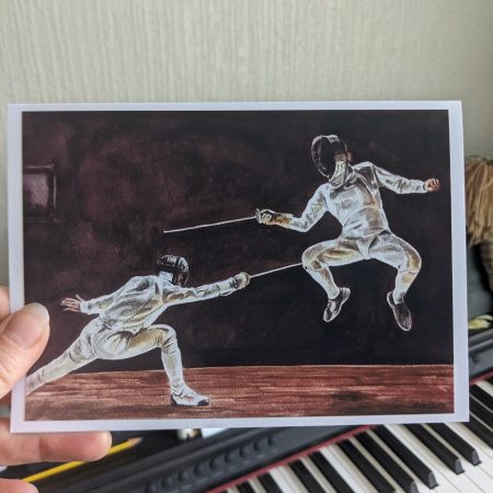 Fencing Watercolour Art Card