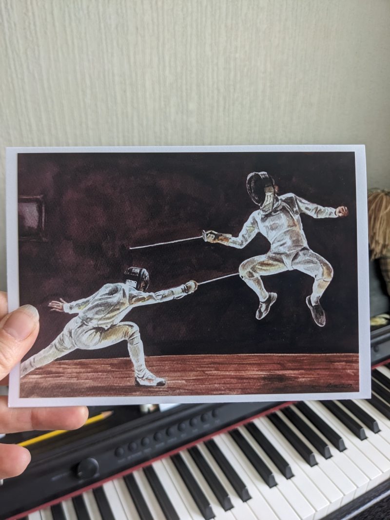 Fencing Watercolour Art Card