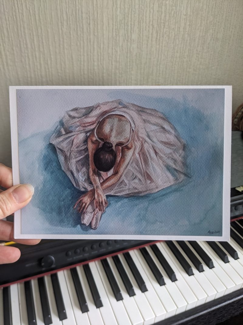Ballerina Watercolour Art Card
