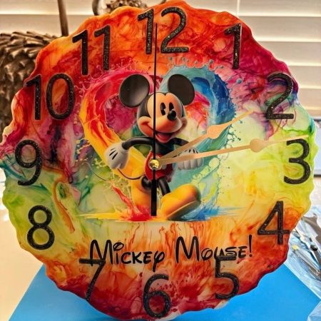 Handmade Mickey-Inspired Resin Wall Clock