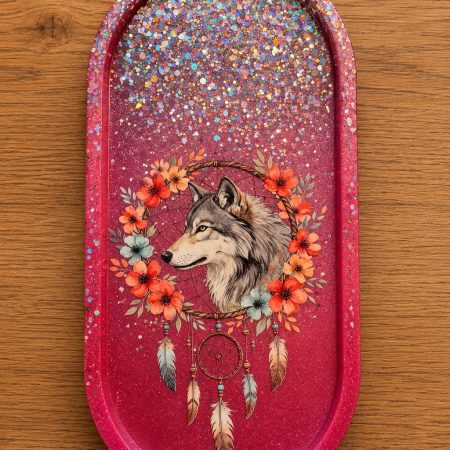 Wolf Dreamcatcher Resin Trinket Tray