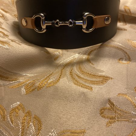 Greyhound/sighthound/dog snaffle and black leather dog collar bespoke handmade