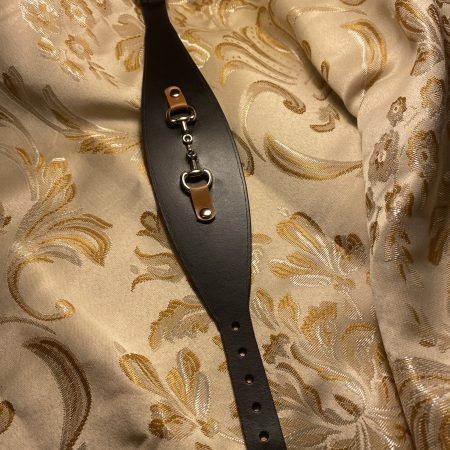 Greyhound/sighthound/dog snaffle and black leather dog collar bespoke handmade