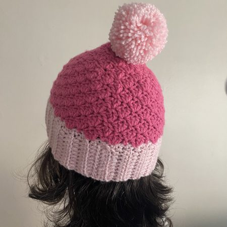 Crochet pom pom hat