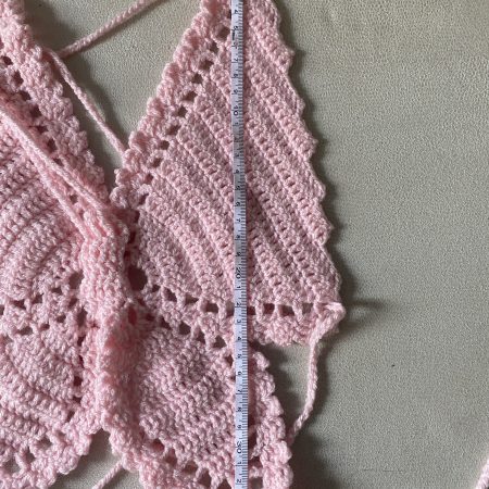 Crochet pink butterfly top