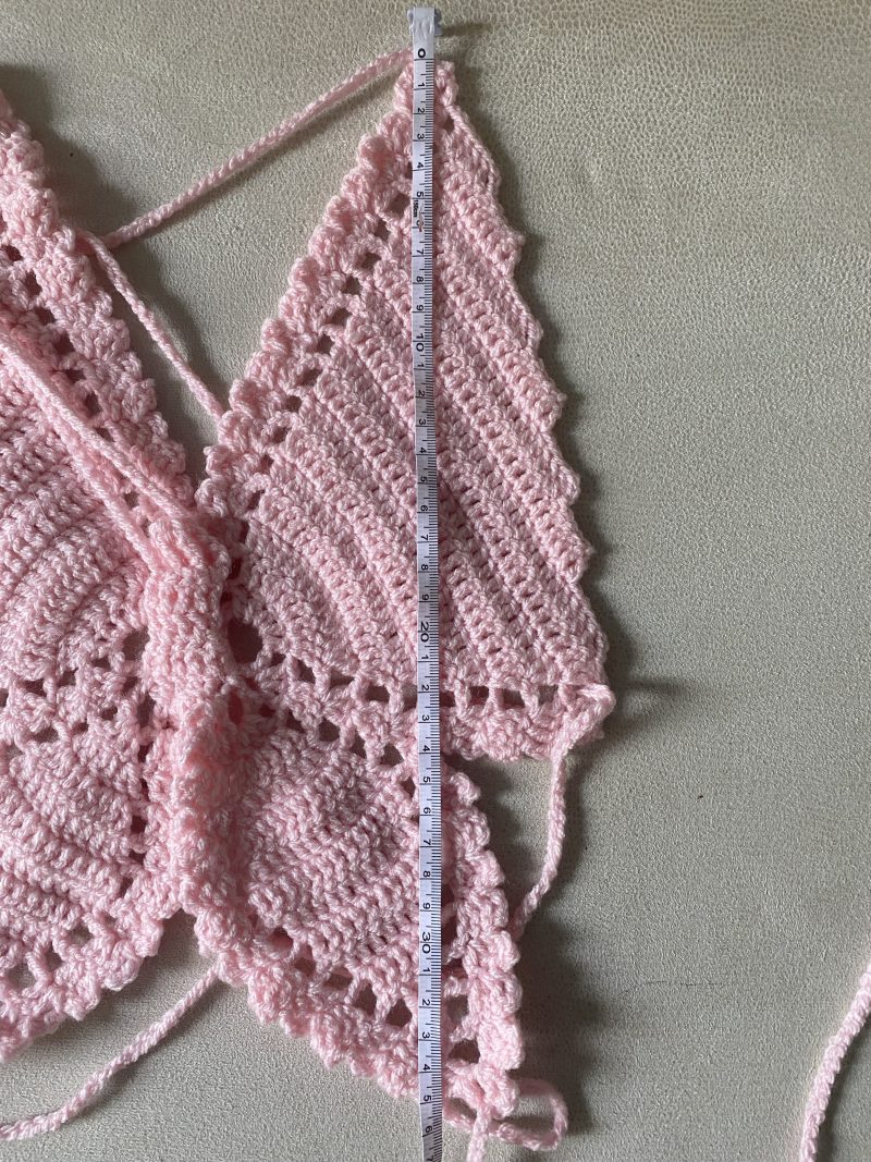 Crochet pink butterfly top