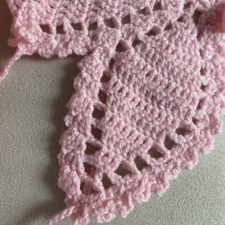 Crochet pink butterfly top