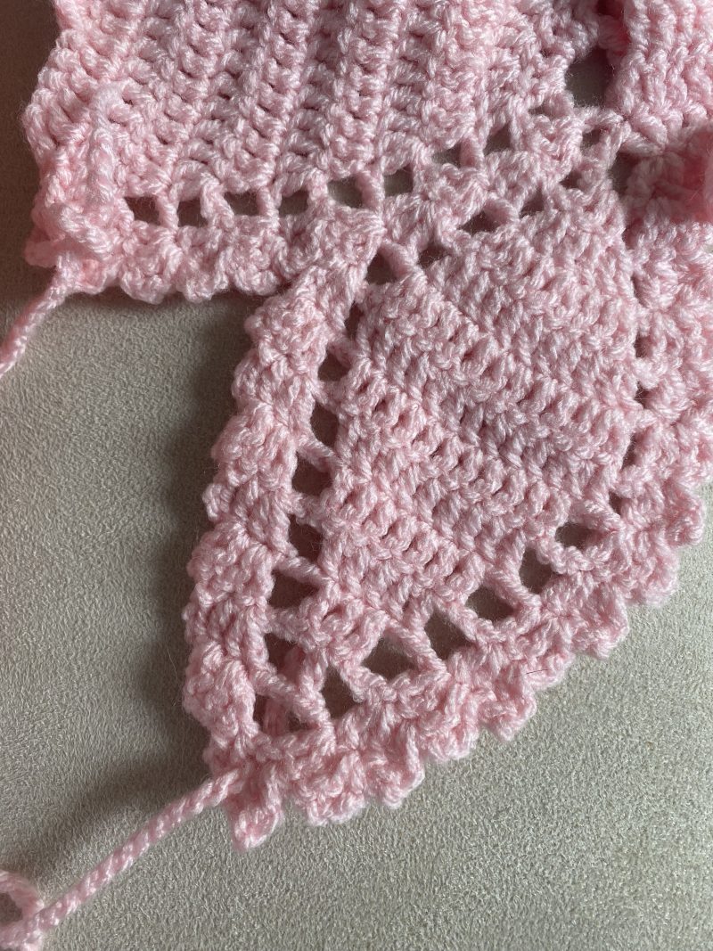 Crochet pink butterfly top
