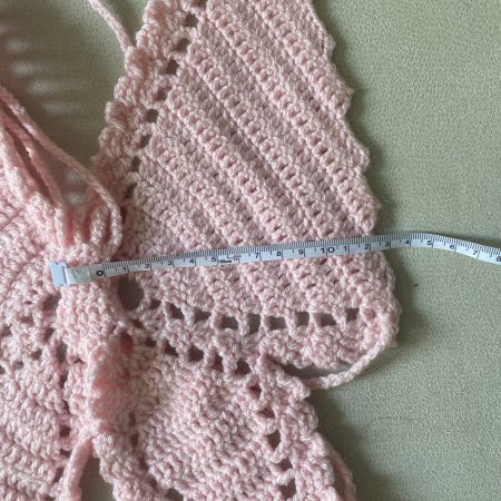 Crochet pink butterfly top