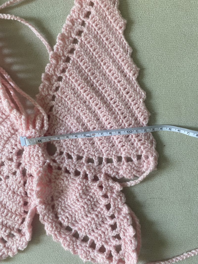 Crochet pink butterfly top