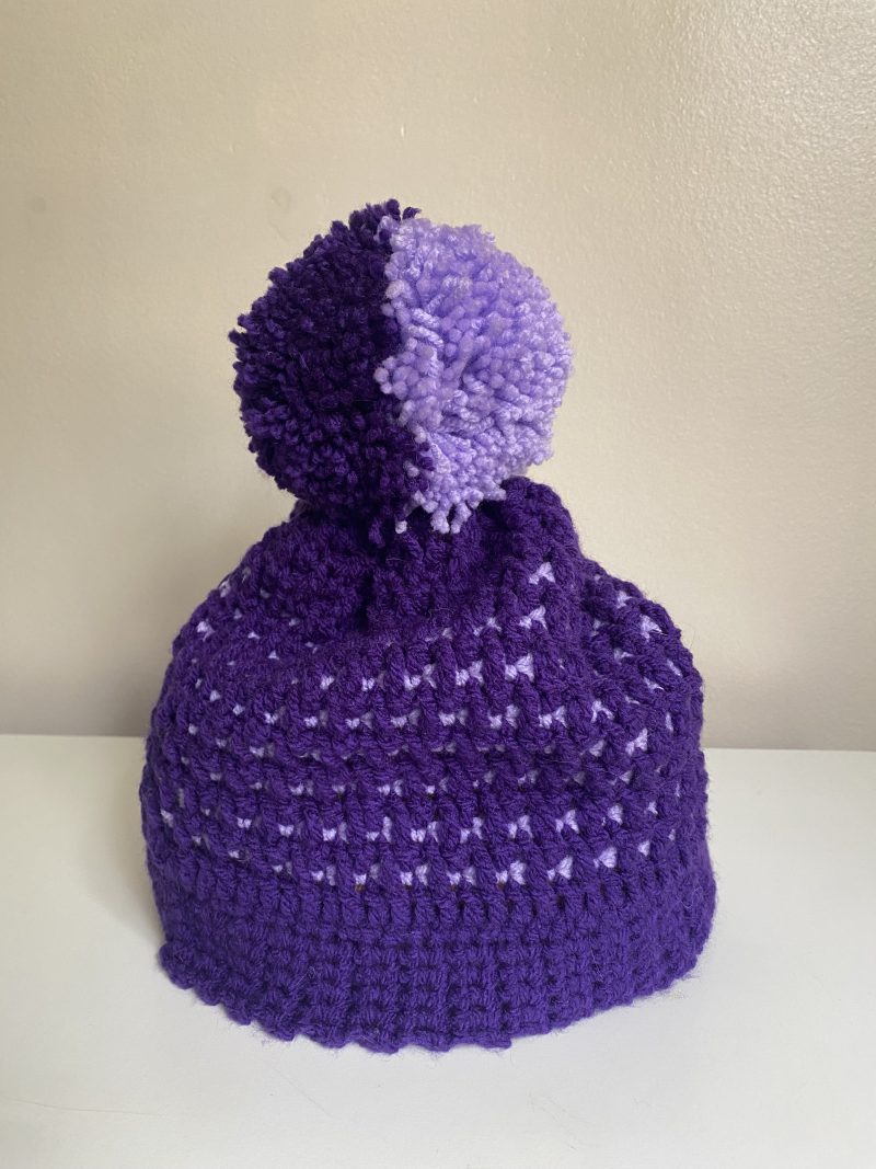 Crochet pom pom hats
