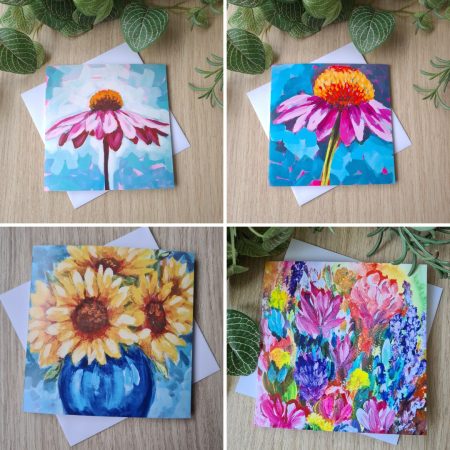 Pack of four cards printed from my impressionist style paintings