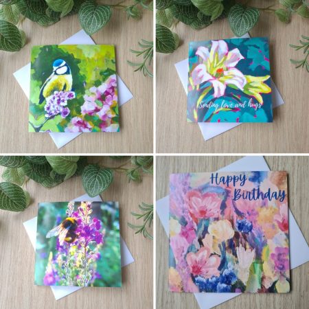 Pack of four cards printed from my impressionist style paintings and photography