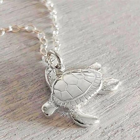 Turtle Pendant necklace, handcrafted, sterling silver