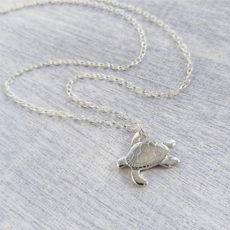 Turtle Pendant necklace, handcrafted, sterling silver