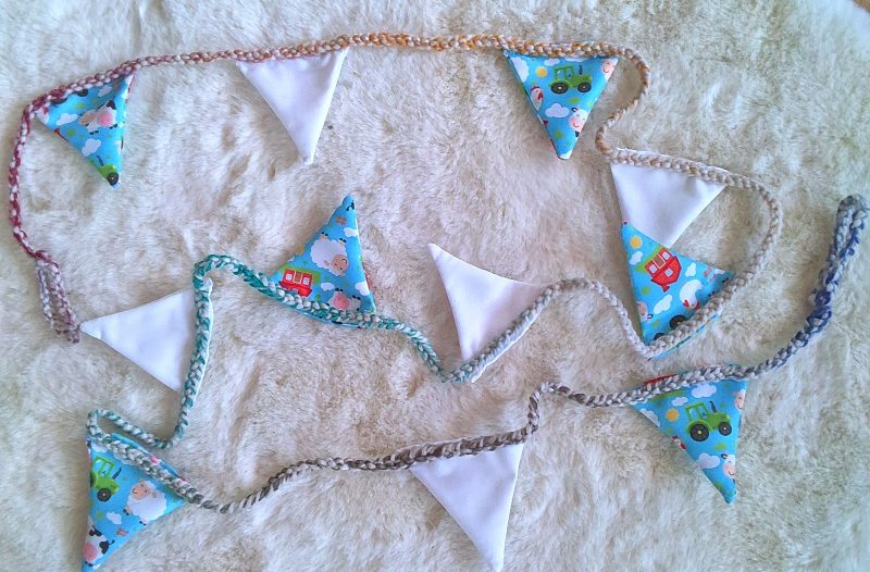 Space or Farm Themed Fabric Bunting 2 metres for Children