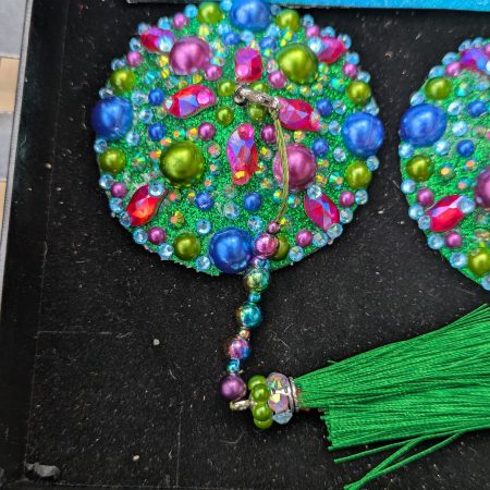 Handmade burlesque nipple tassels pastie green blue purple mix