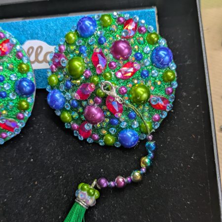 Handmade burlesque nipple tassels pastie green blue purple mix